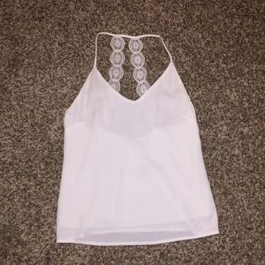 White tank top with low lace back